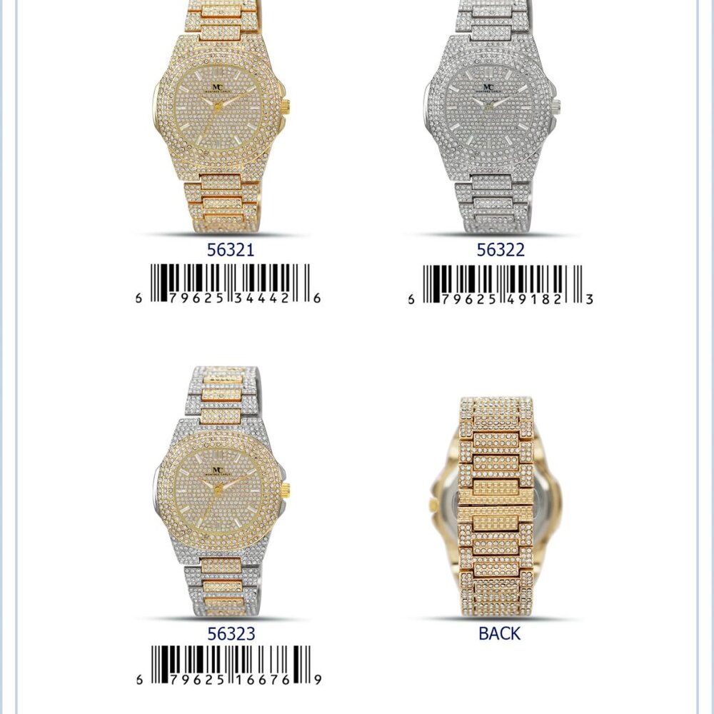 Montres Carlo 5632 Iced Out Metal Band Watch